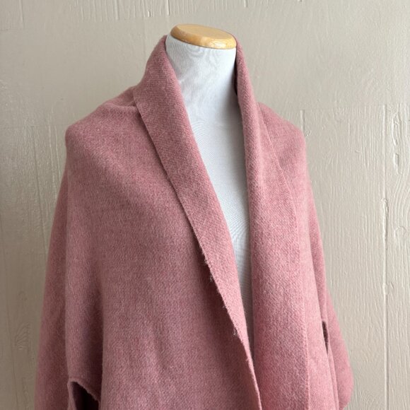 Madewell Cozy Wool Blend Faux-Fur Pocket Cape Scarf Wrap - Picture 6 of 16